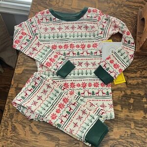 Burt's Bees Blizzard Fair Isle Pattern Kids Pajamas 4T new with tags organic